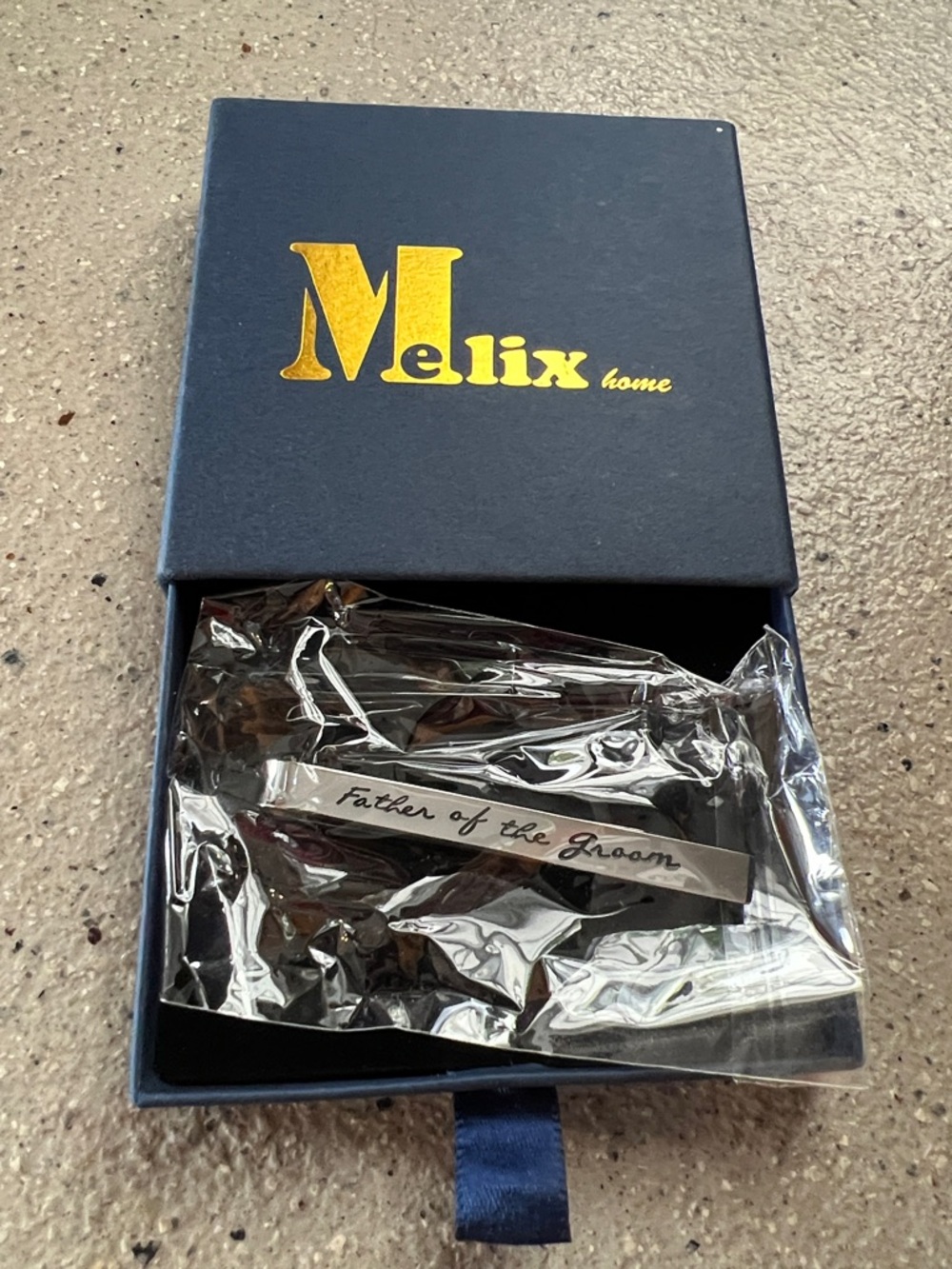 Father of the Groom Silver Tie Clip